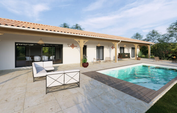 votre maison de 175m2 sur un terrain de 785m2 sur la commune de Le Porge au prix de 636500&euro; avec Alpha Constructions